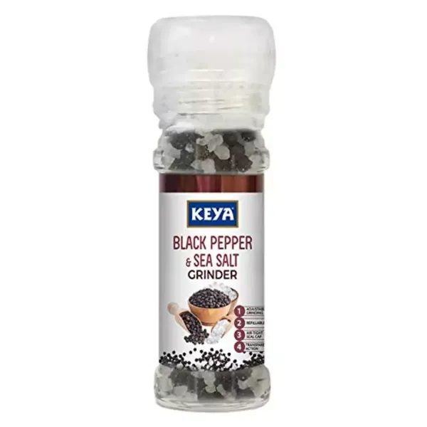 KEYA GRINDER - SEA SALT BLACK PEPPER 80GM