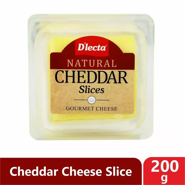 DLECTA NATURAL CHEDDAR SLICES 200GM