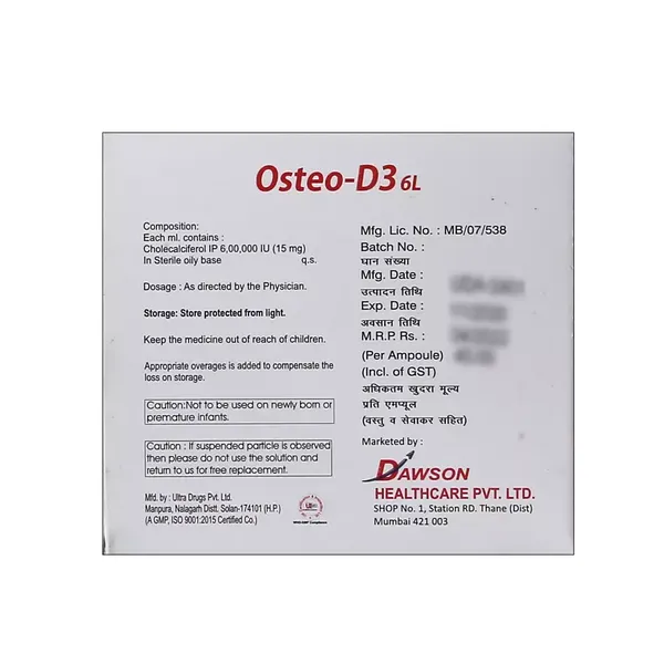 OSTEO-D3 6LAC INJ 1ML AMP