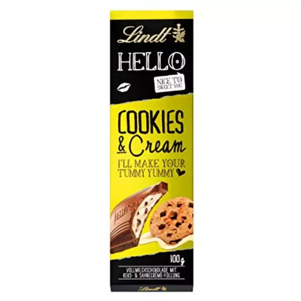 LINDT HELLO CHOC DARK COOKIES/CREAM 100GM