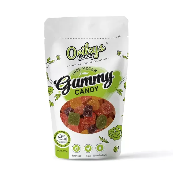 ORLEYS GUMMY CANDY ASORTED FRUIT CUBES 100GM