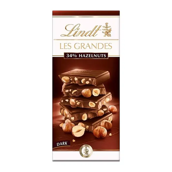 LINDT CHOC DARK HAZELNUT 150GM