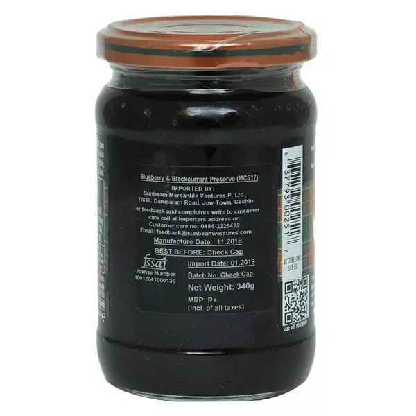 MACKAYS JAM SEEDLESS BLACKBERRY 340GM