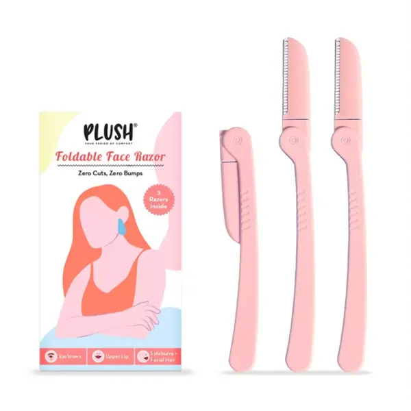 PLUSH FOLDABLE FACE RAZORS 3PCS