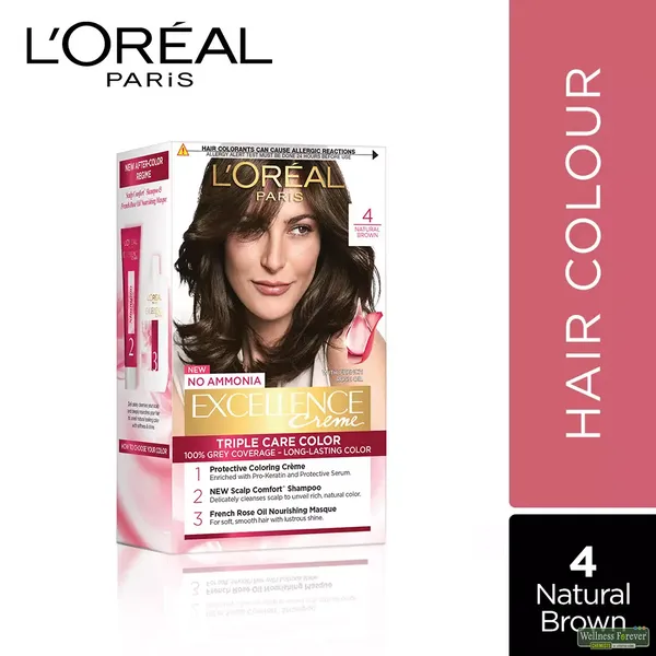 LOREAL HR/CLR EXCE NAT DARK BROWN 4 1PC