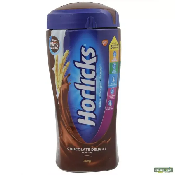 HORLICKS PWDR CHOC JAR 200GM