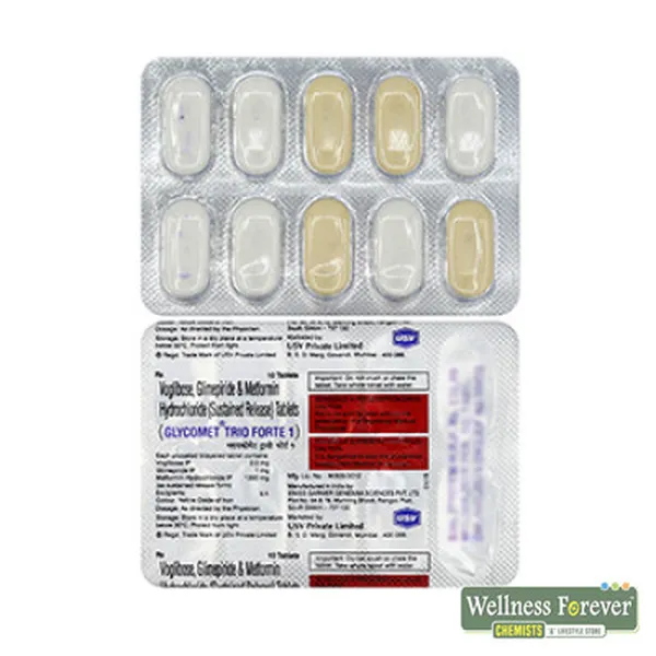 GLYCOMET-TRIO FORTE 1MG 10TAB