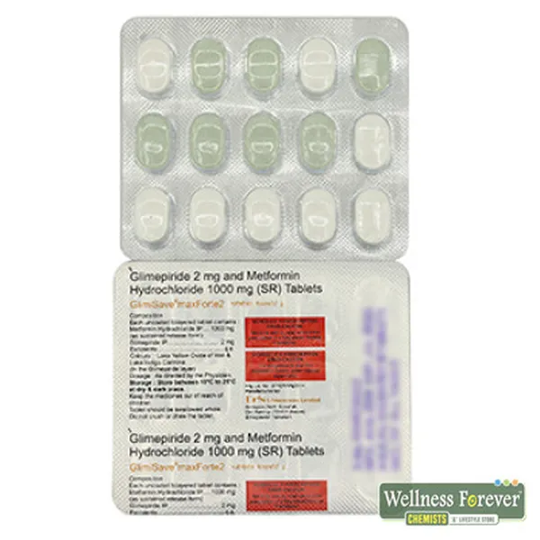 GLIMISAVE-MAX FORTE 2MG 15TAB