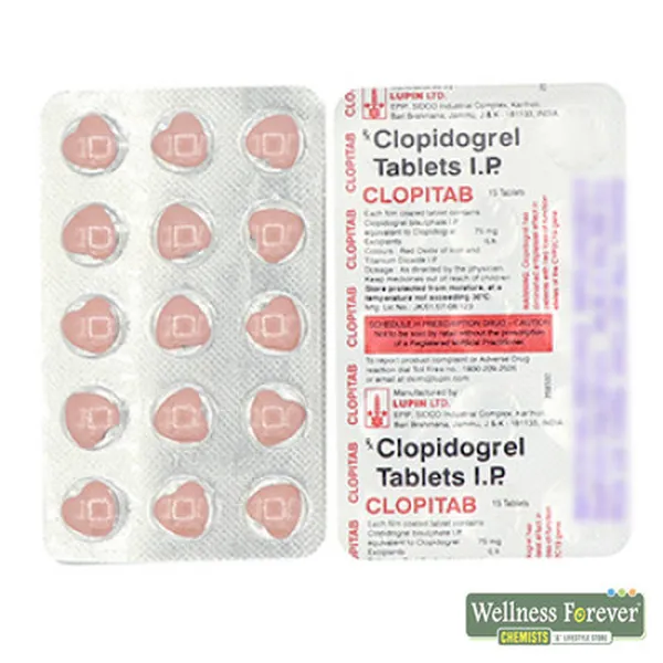 CLOPITAB 75MG 15TAB Upto 40.00% Off | Wellness Forever