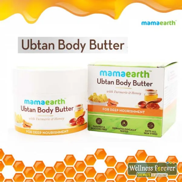 MAMAEARTH UBTAN, TURMERIC AND HONEY BODY BUTTER CREAM - 200GM