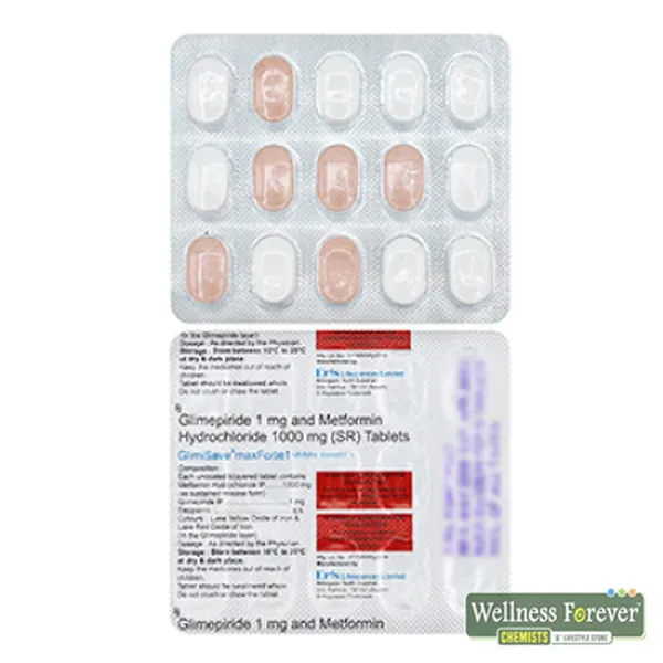 GLIMISAVE-MAX FORTE 1MG 15TAB