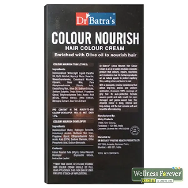 DR BATRAS COLOUR NOURISH HAIR COLOUR CREAM - BLACK, 60G