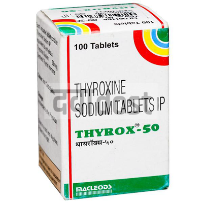 Buy Thyrox 50mg Tablet 100s Online, View Uses, Review, Price ...