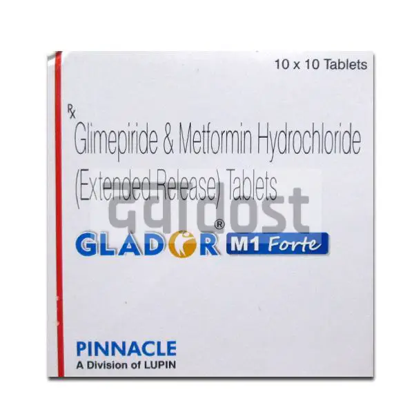 Glador M Forte 1MG/1000MG Tablet 10s