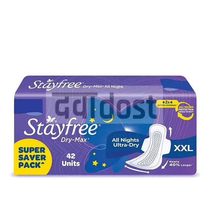 Stayfree Dry Max All Night Sanitary Pad XXL 42s