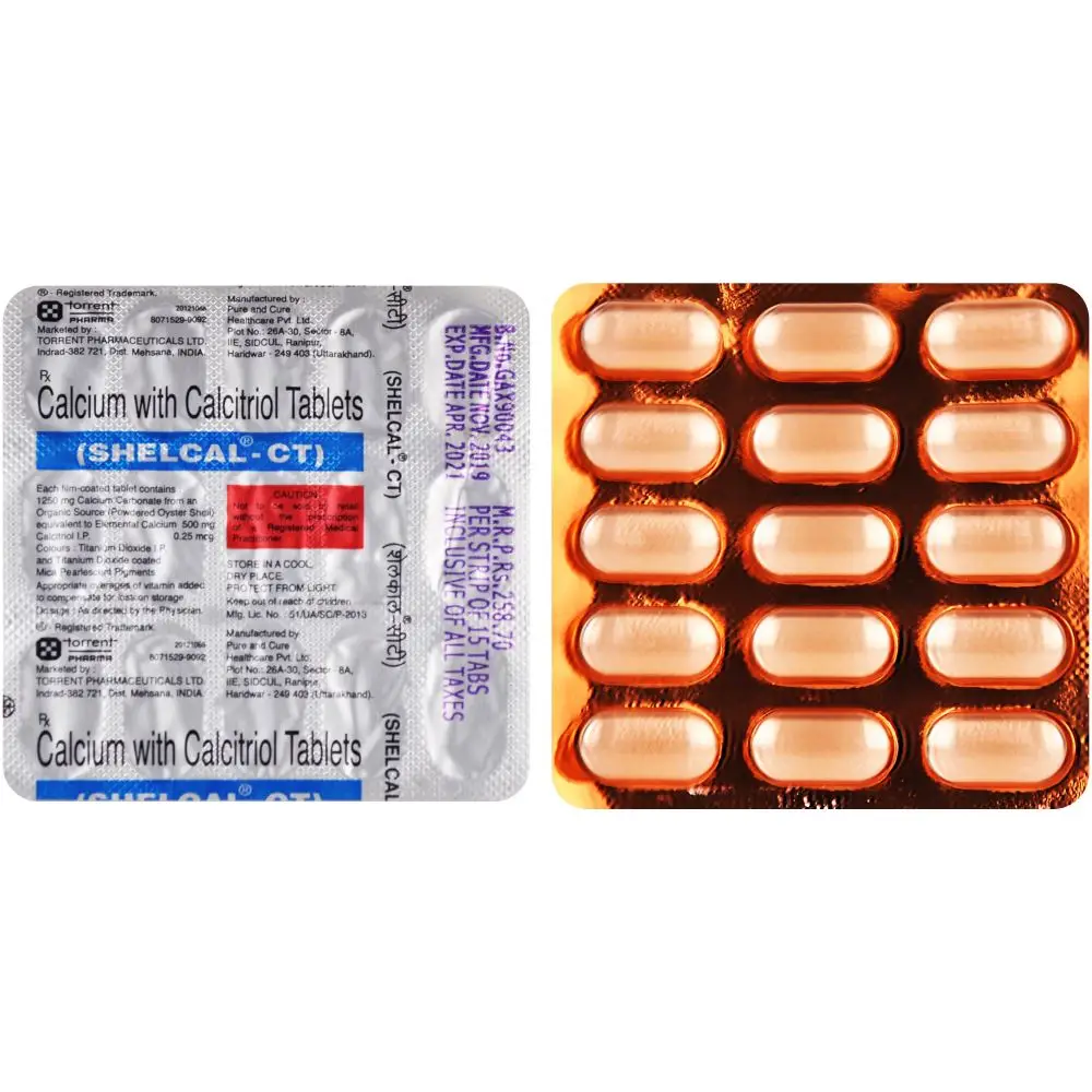 Shelcal CT  0.25mcg/500mg Tablet 15s