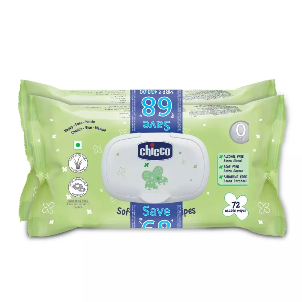 CHICCO BABY WIPES FLIP TOP 72 PCS Upto 7.00% Off | Wellness Forever