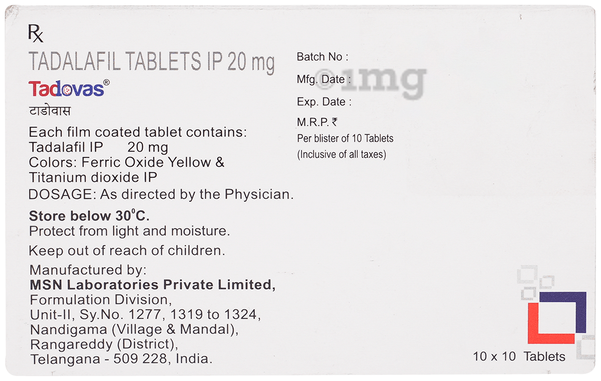 Tadovas 20mg Tablet