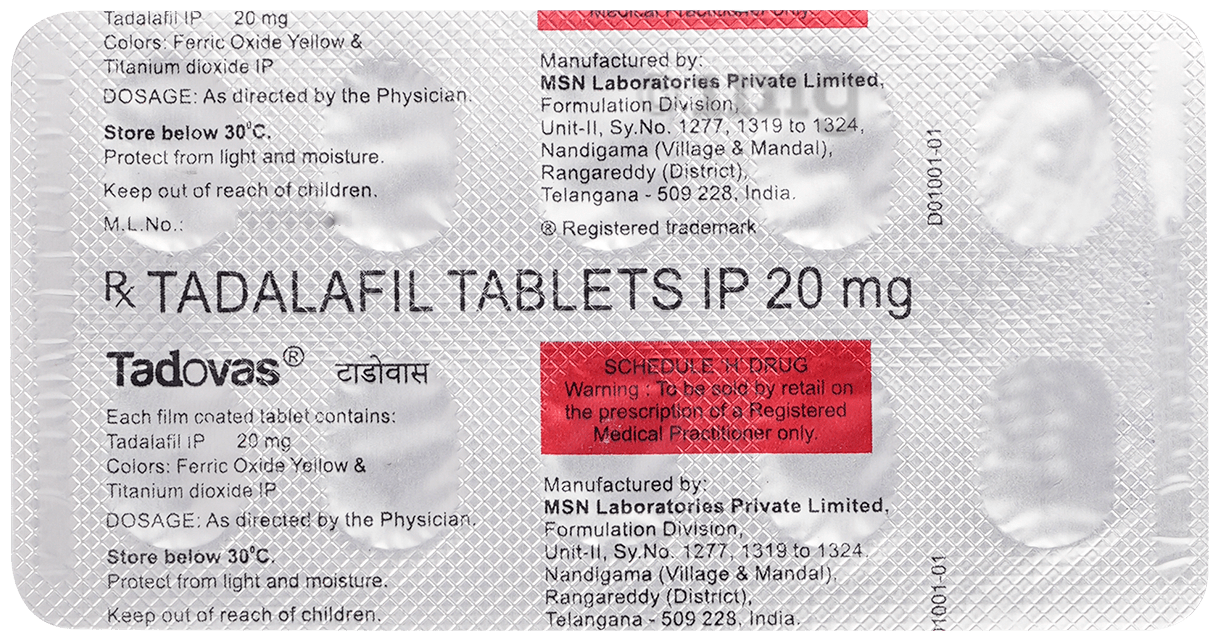 Tadovas 20mg Tablet