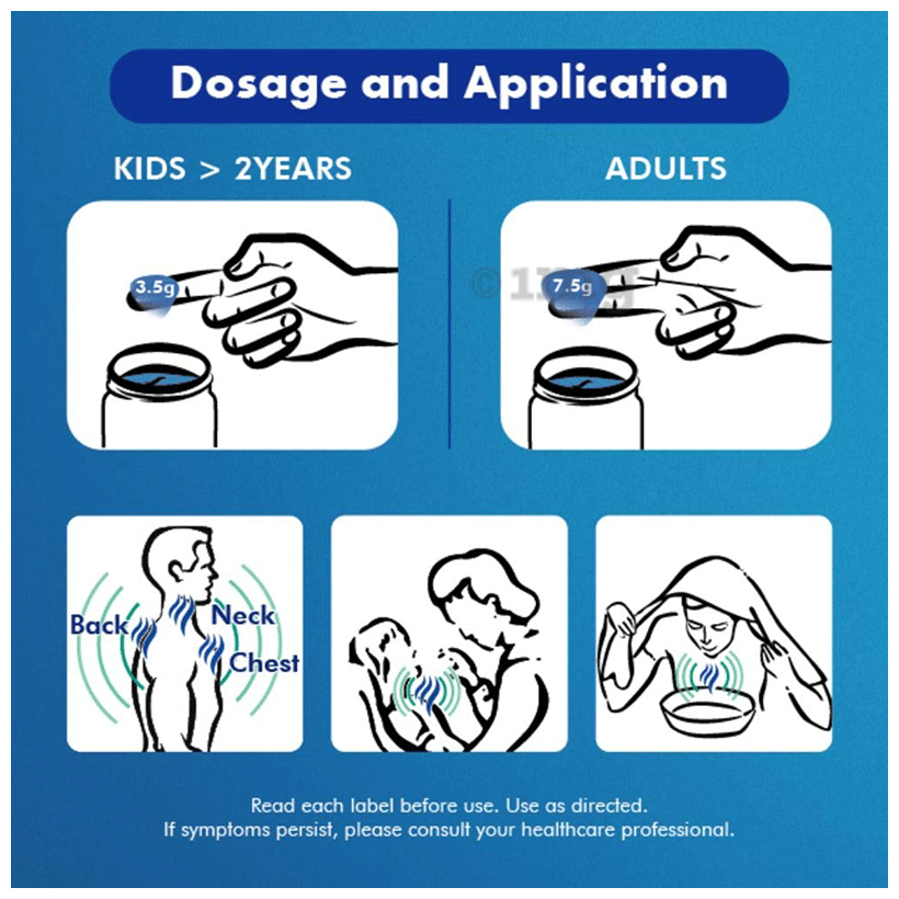 Vicks Vaporub Balm with Menthol, Camphor & Eucalyptus Oil | Relieves 6 Symptoms of Cough & Cold | Goodness of Ayurveda