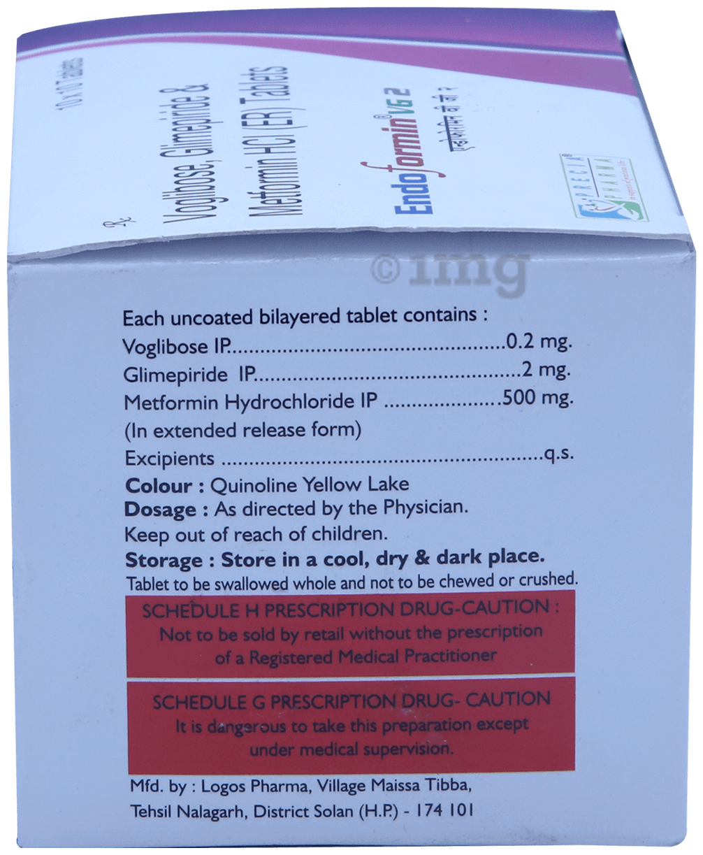 Endoformin VG  2mg/500mg/0.2mg Tablet ER