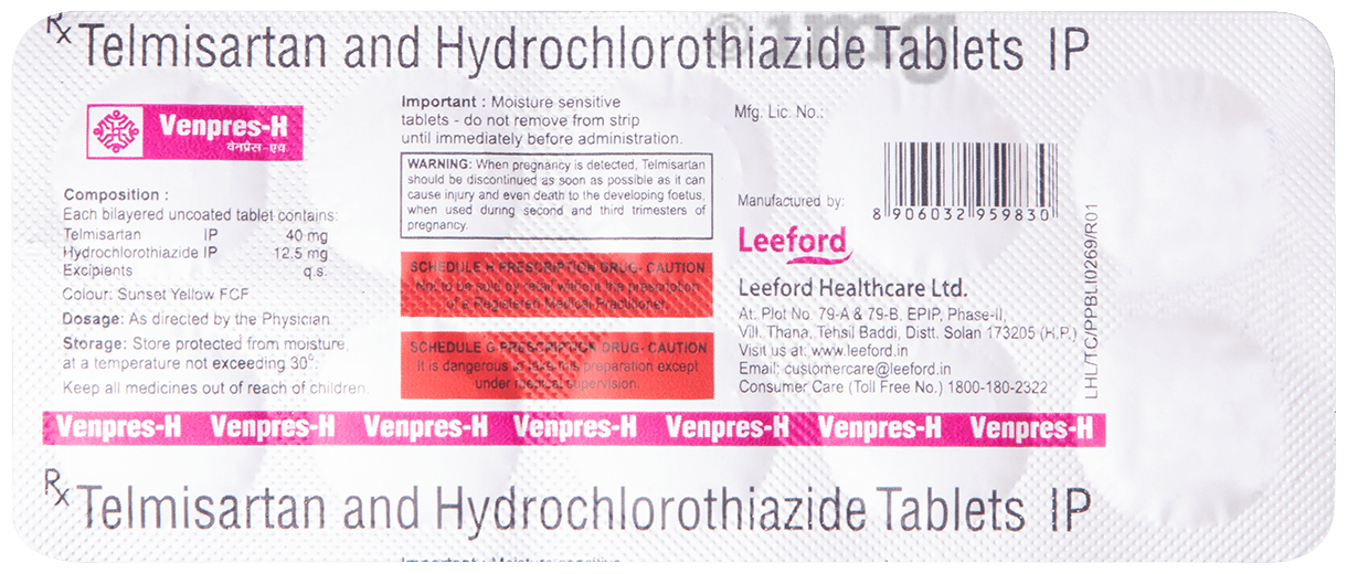 Venpres-H 40mg/12.5mg Tablet