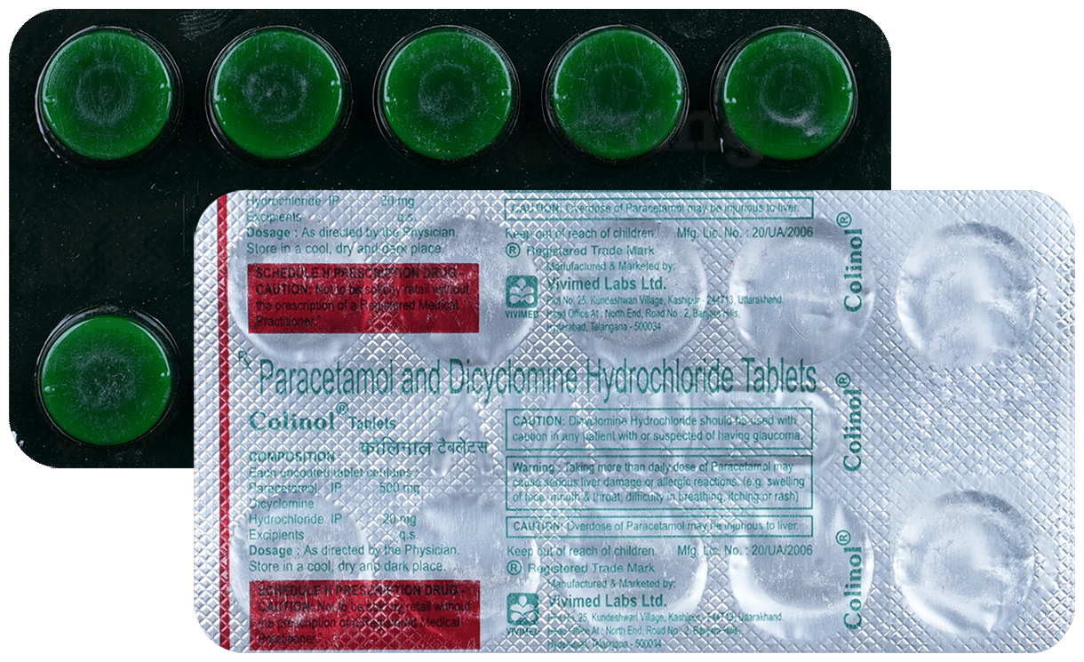 Colinol 20 mg/500 mg Tablet