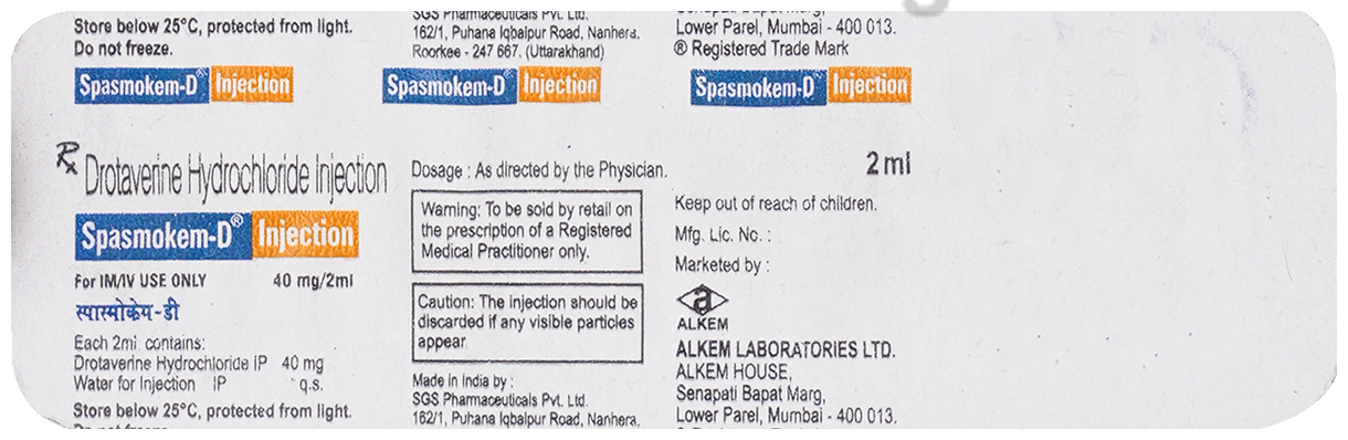 Spasmokem D 40mg Injection