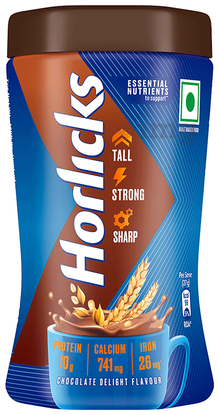 Horlicks Drink with Vitamin C, D & Zinc | For Bones & Metabolism | Flavour Chocolate Delight