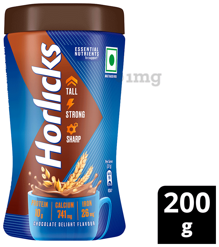 Horlicks Drink with Vitamin C, D & Zinc | For Bones & Metabolism | Flavour Chocolate Delight