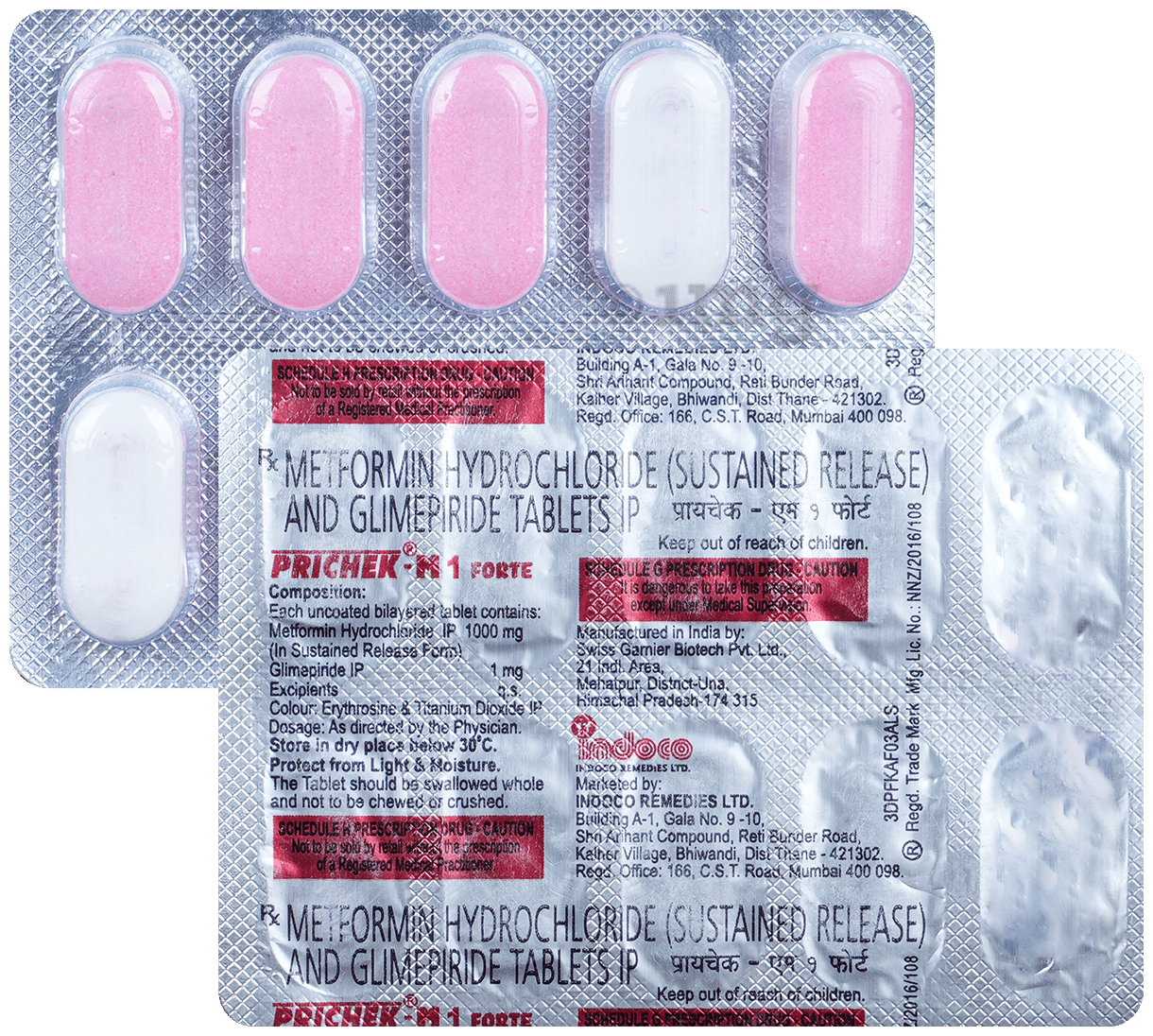 Prichek M Forte 1mg/1000mg Tablet SR