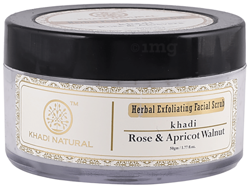 Khadi Naturals Rose, Apricot & Walnut Herbal Exfoliating Facial Scrub