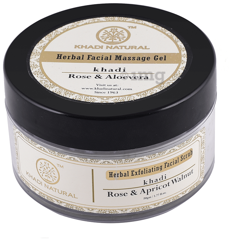 Khadi Naturals Rose, Apricot & Walnut Herbal Exfoliating Facial Scrub