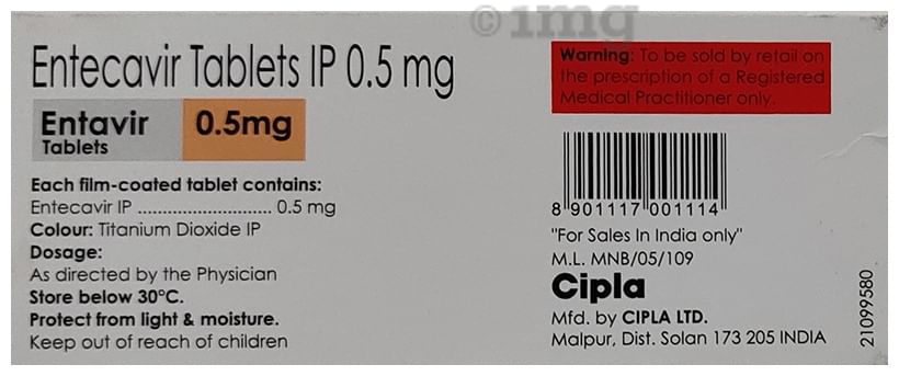 Entavir 0.5mg Tablet