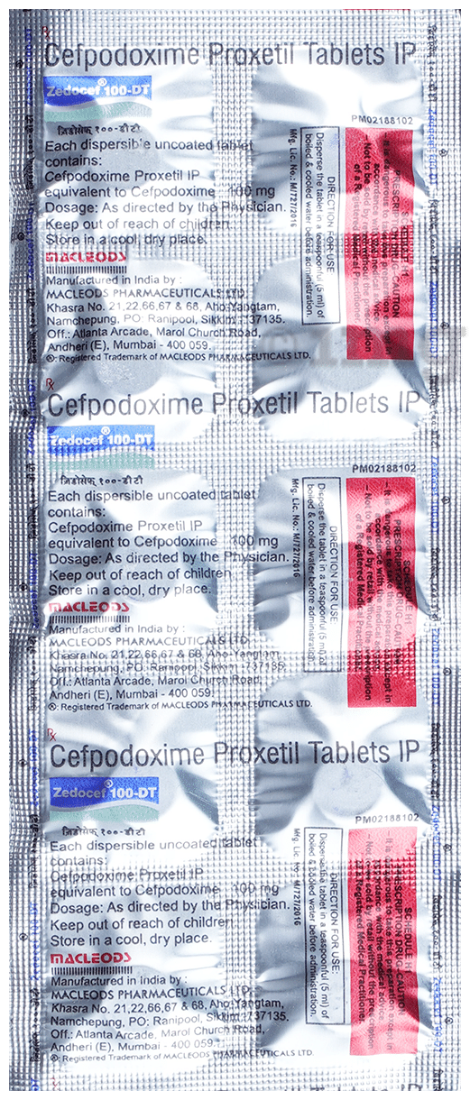 Zedocef 100mg Tablet DT