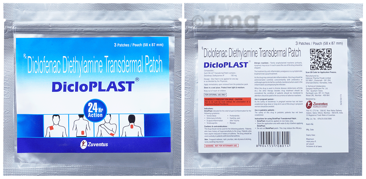 Dicloplast Diclofenac Diethylamine Transdermal Patch