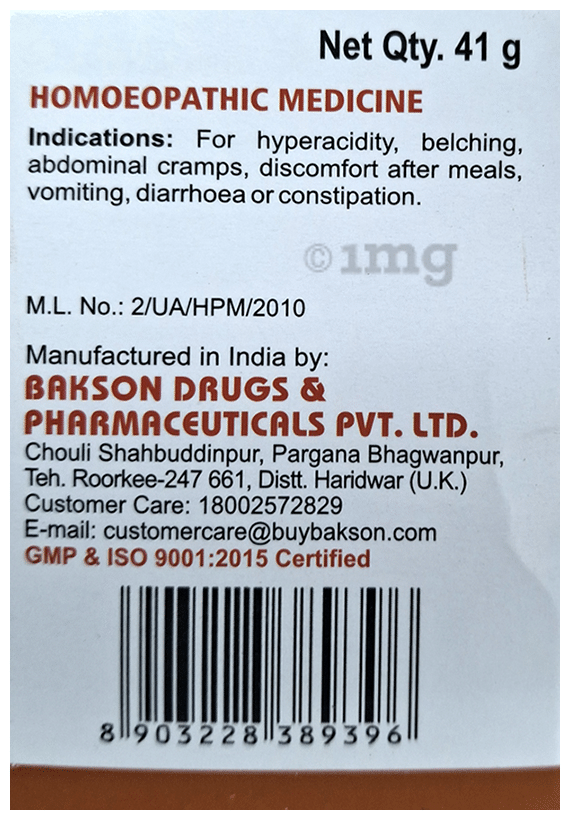 Bakson's Homeopathy Gastro Aid Tablet