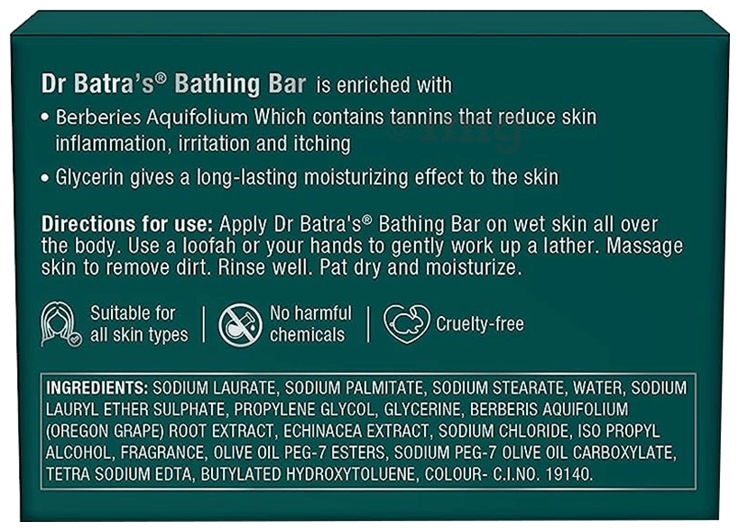 Dr Batra's Bathing Bar Enriched with Berberis Aquifolium & Echinacea