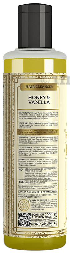 Khadi Naturals Ayurvedic Honey & Vanilla Hair  Cleanser