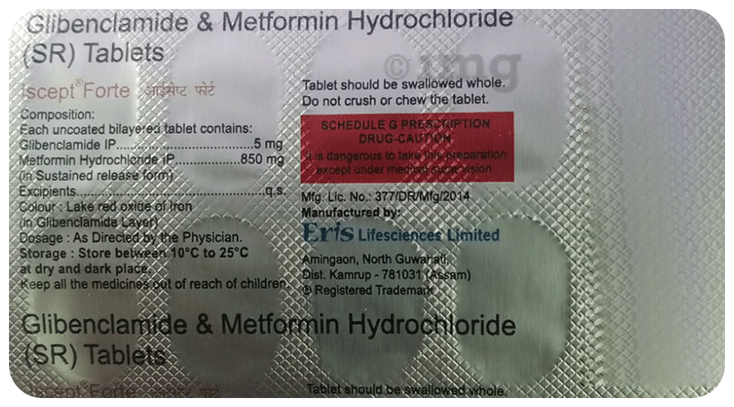 Iscept Forte 5mg/850mg Tablet