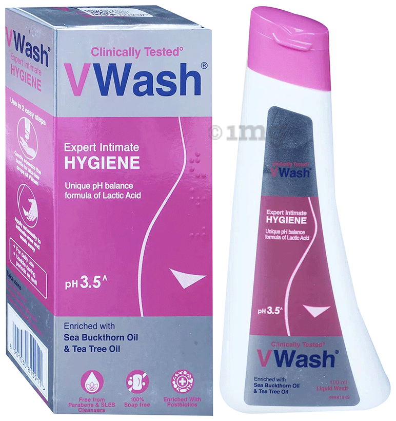 VWash Plus Expert Intimate Hygiene with Sea Buckthorn, Lactic Acid & Tea Tree Oil | pH 3.5