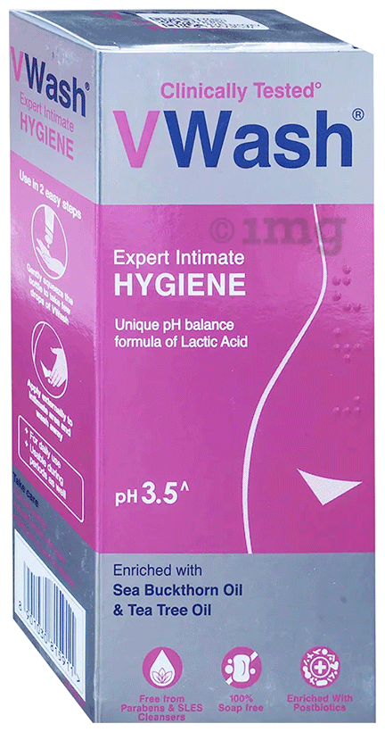 VWash Plus Expert Intimate Hygiene with Sea Buckthorn, Lactic Acid & Tea Tree Oil | pH 3.5