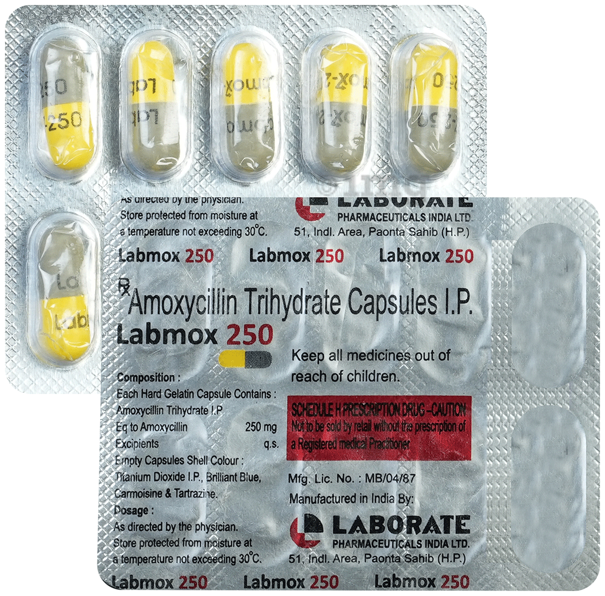 Labmox 250mg Capsule