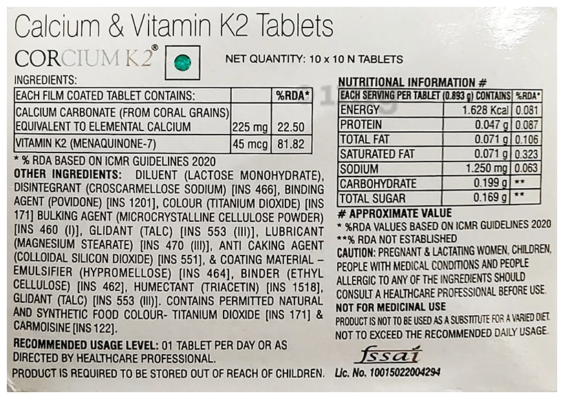 Corcium K2 Tablet