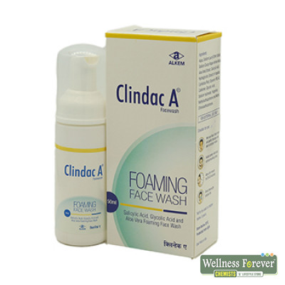 Buy CLINDAC-A FOAMING F/WASH 50ML Online, View Uses, Review, Price ...