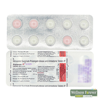 AMLOVAS-M 2.5/25MG 10TAB Upto 33% Off