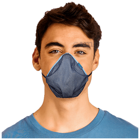 3bo XL Deltoid Turbo Face Mask in Navy Mesh with Blue, Grey & Navy Binding