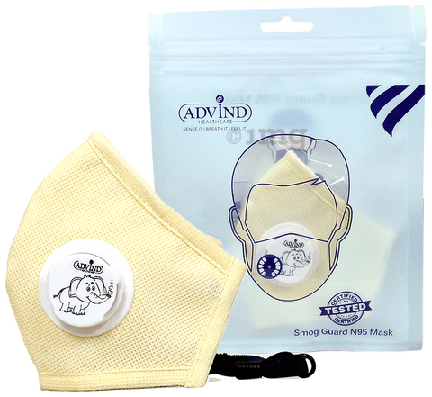 Advind Healthcare Smog Guard N95 Kids Mask with One Valve Small 6-10 Years Beige