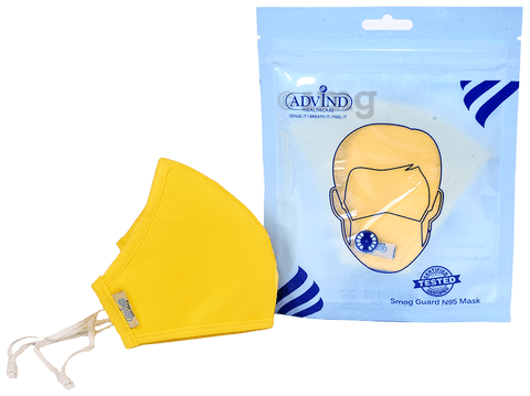 Advind Healthcare Smog Guard N95 Kids Mask without Valve XS 3-5 Years Yellow