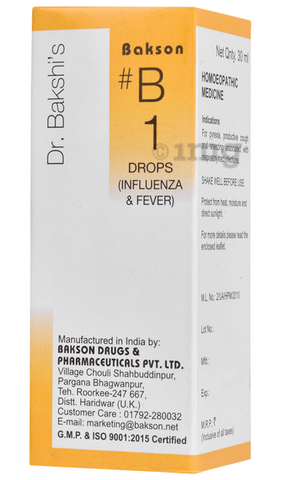 Bakson B1 Influenza & Fever Drop Upto 5% Off | 1mg